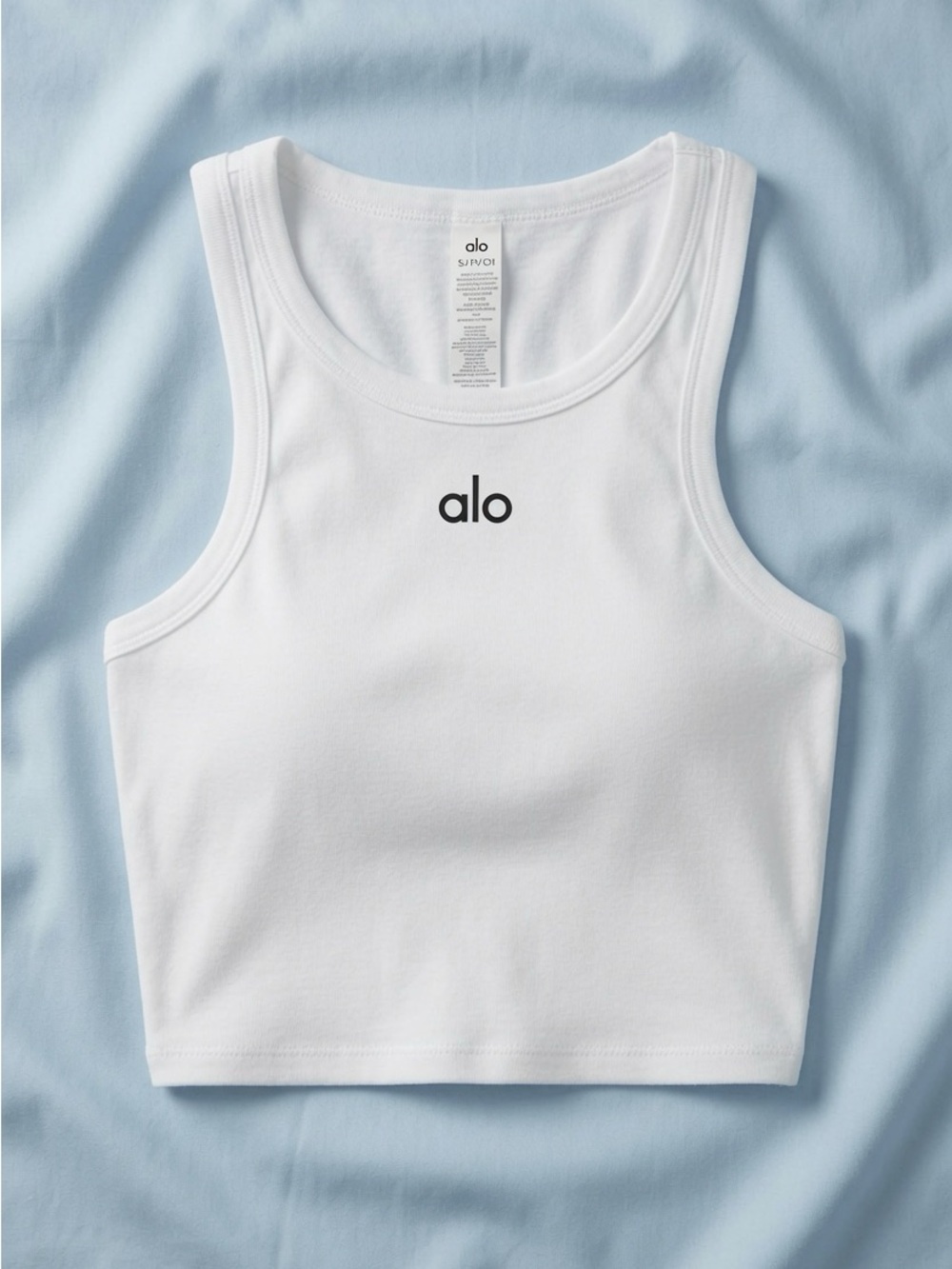 Alo White Crop Tank Top Size S